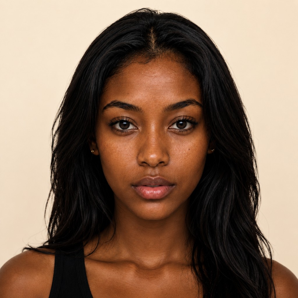 Black woman with deep skin tone — beauty scan example